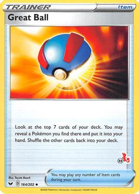 Great Ball - 164/202 (#33 Cinderace Stamped) card from Battle Academy 2022