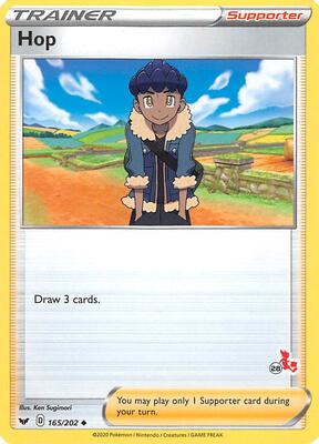 Hop - 165/202 (#28 Cinderace Stamped) card from Battle Academy 2022