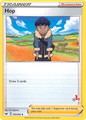 Hop - 165/202 (#41 Cinderace Stamped) card from Battle Academy 2022