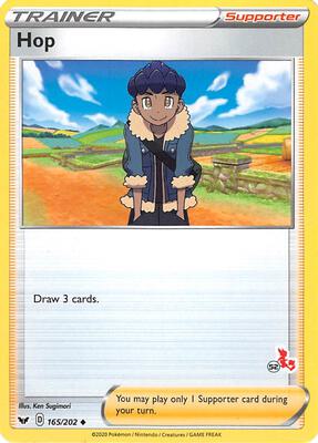 Hop - 165/202 (#52 Cinderace Stamped) card from Battle Academy 2022