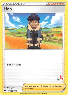 Hop - 165/202 (#57 Cinderace Stamped) card from Battle Academy 2022