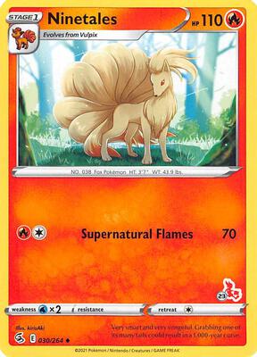 Ninetales - 030/264 (#23 Cinderace Stamped) card from Battle Academy 2022