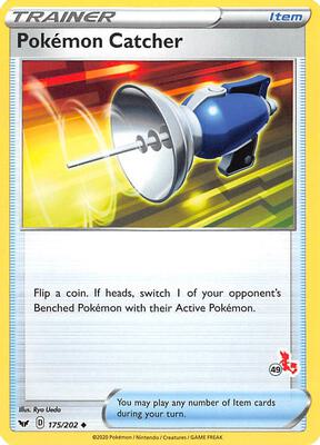 Pokemon Catcher - 175/202 (#49 Cinderace Stamped) card from Battle Academy 2022
