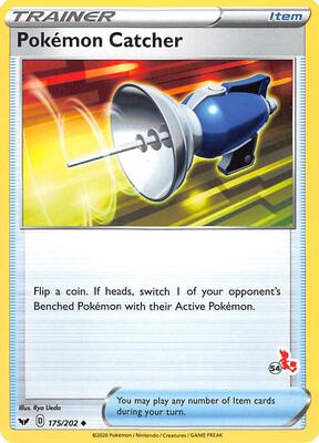 Pokemon Catcher - 175/202 (#54 Cinderace Stamped) card from Battle Academy 2022
