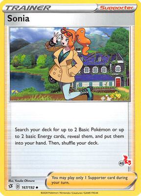 Sonia - 167/192 (#45 Cinderace Stamped) card from Battle Academy 2022