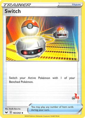 Switch - 183/202 (#58 Cinderace Stamped) card from Battle Academy 2022