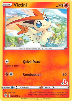 Victini - 007/073 (#4 Cinderace Stamped) card from Battle Academy 2022