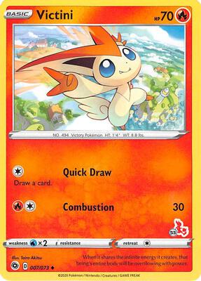 Victini - 007/073 (#53 Cinderace Stamped) card from Battle Academy 2022
