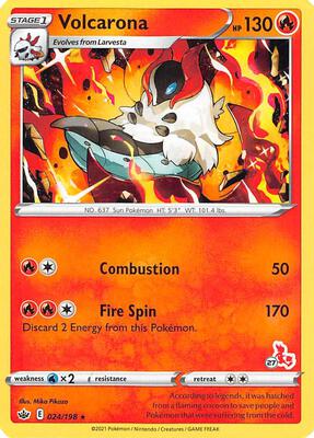 Volcarona - 024/198 (#27 Cinderace Stamped) card from Battle Academy 2022