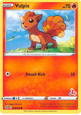 Vulpix - 029/264 (#18 Cinderace Stamped) card from Battle Academy 2022