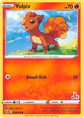 Vulpix - 029/264 (#31 Cinderace Stamped) card from Battle Academy 2022