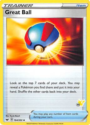 Great Ball - 164/202 (#49 Pikachu Stamped) card from Battle Academy 2022