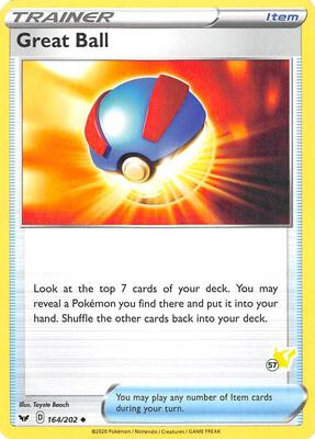 Great Ball - 164/202 (#57 Pikachu Stamped) card from Battle Academy 2022