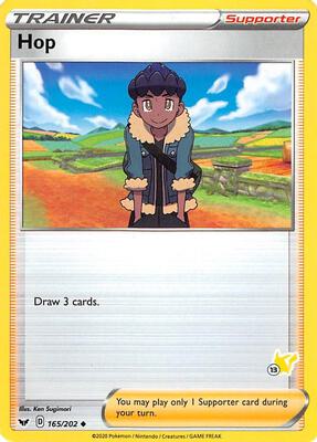 Hop - 165/202 (#13 Pikachu Stamped) card from Battle Academy 2022