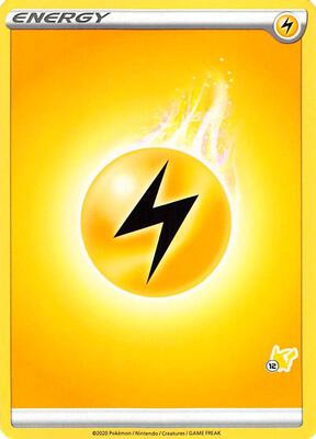 Lightning Energy (#12 Pikachu Stamped) card from Battle Academy 2022