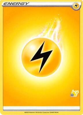 Lightning Energy (#22 Pikachu Stamped) card from Battle Academy 2022