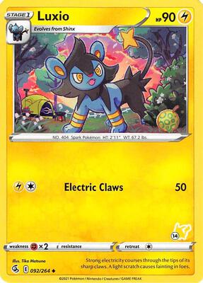 Luxio - 092/264 (#14 Pikachu Stamped) card from Battle Academy 2022