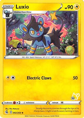 Luxio - 092/264 (#53 Pikachu Stamped) card from Battle Academy 2022