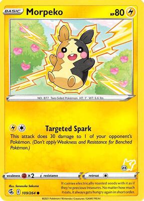 Morpeko - 109/264 (#23 Pikachu Stamped) card from Battle Academy 2022