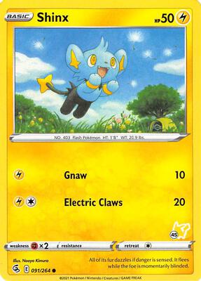 Shinx - 091/264 (#45 Pikachu Stamped) card from Battle Academy 2022
