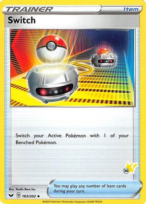 Switch - 183/202 (#36 Pikachu Stamped) card from Battle Academy 2022