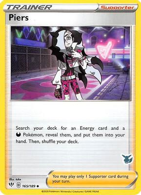 Piers - 165/189 (Eevee Stamped) card from Battle Academy 2022