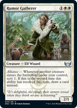Rumor Gatherer card from Streets of New Capenna