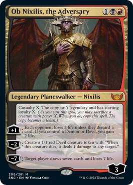 Ob Nixilis, the Adversary card from Streets of New Capenna