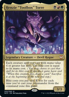 Henzie "Toolbox" Torre card from Commander: Streets of New Capenna