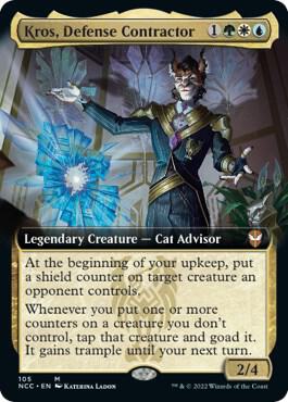 Kros, Defense Contractor (Extended Art) card from Commander: Streets of New Capenna