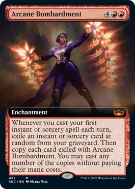Arcane Bombardment (Extended Art) card from Streets of New Capenna