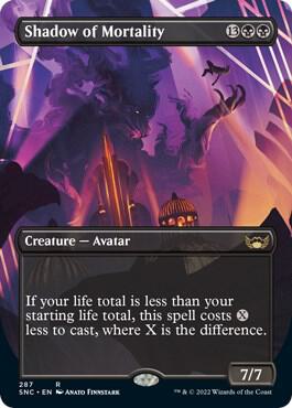 Shadow of Mortality (Borderless) card from Streets of New Capenna