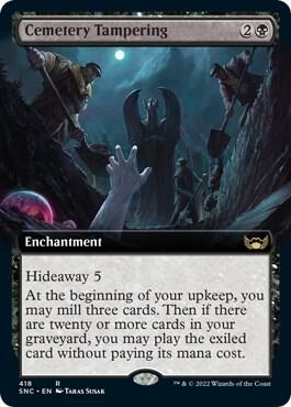 Cemetery Tampering (Extended Art) card from Streets of New Capenna