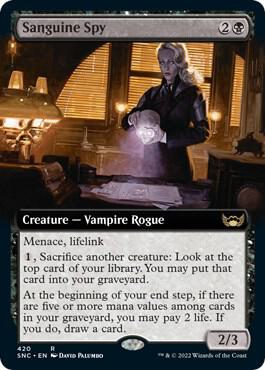 Sanguine Spy (Extended Art) card from Streets of New Capenna