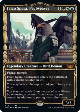 Falco Spara, Pactweaver (Gilded Foil) card from Streets of New Capenna