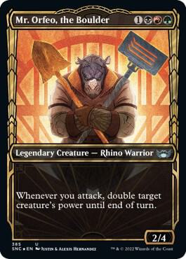 Mr. Orfeo, the Boulder (Gilded Foil) card from Streets of New Capenna