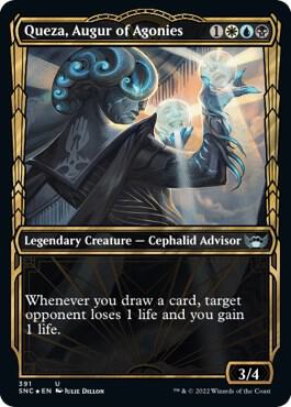 Queza, Augur of Agonies (Gilded Foil) card from Streets of New Capenna