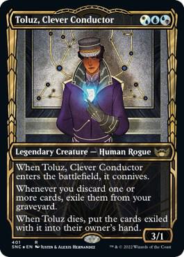 Toluz, Clever Conductor (Gilded Foil) card from Streets of New Capenna