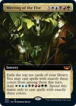 Meeting of the Five (Extended Art) card from Streets of New Capenna