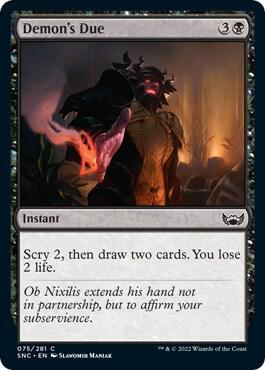 Demon's Due card from Streets of New Capenna