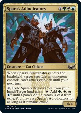 Spara's Adjudicators card from Streets of New Capenna