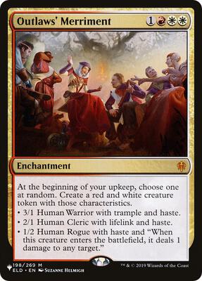 Outlaws' Merriment card from The List Reprints
