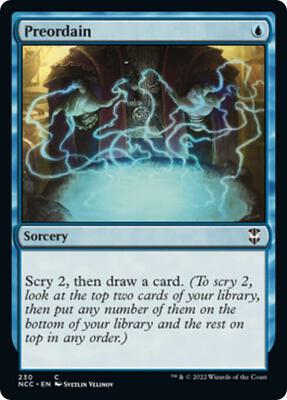 Preordain card from Commander: Streets of New Capenna