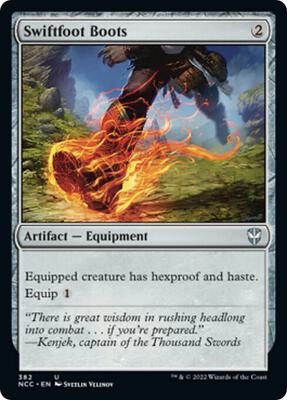 Swiftfoot Boots card from Commander: Streets of New Capenna