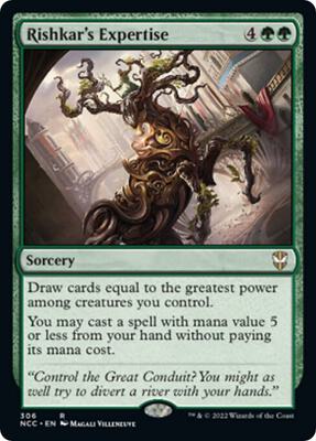 Rishkar's Expertise card from Commander: Streets of New Capenna