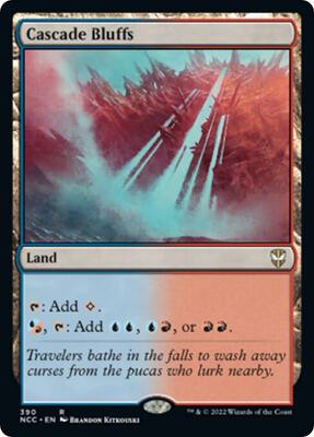 Cascade Bluffs card from Commander: Streets of New Capenna