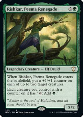 Rishkar, Peema Renegade card from Commander: Streets of New Capenna