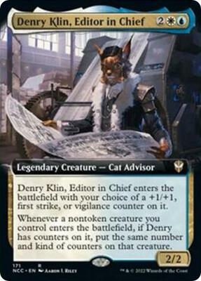 Denry Klin, Editor in Chief (Extended Art) card from Commander: Streets of New Capenna