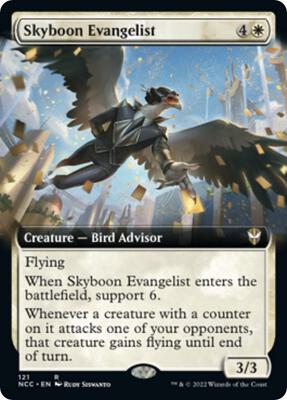 Skyboon Evangelist (Extended Art) card from Commander: Streets of New Capenna