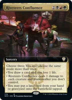 Riveteers Confluence (Extended Art) card from Commander: Streets of New Capenna